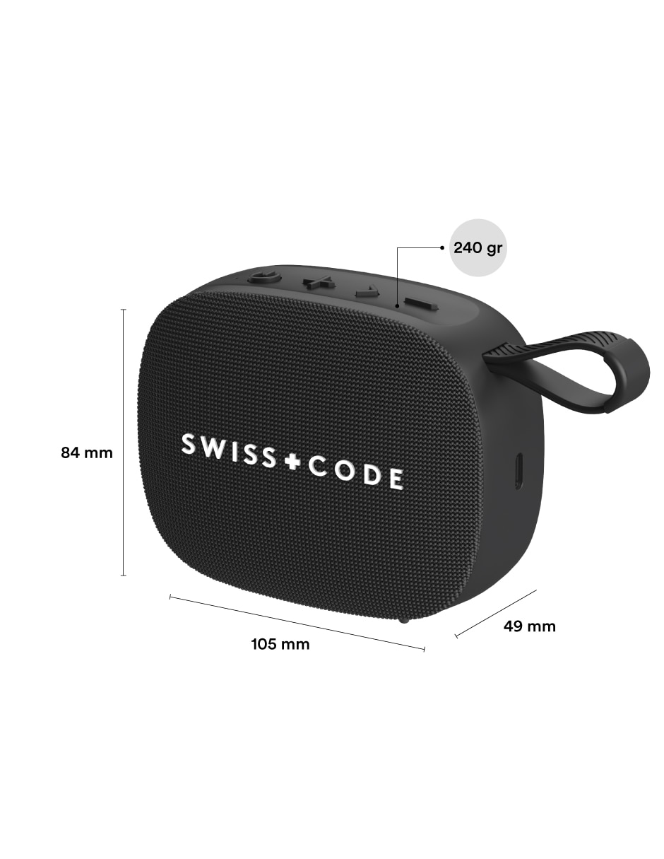 Bocina portátil Swiss Code Juno + Nua Clip inalámbrica