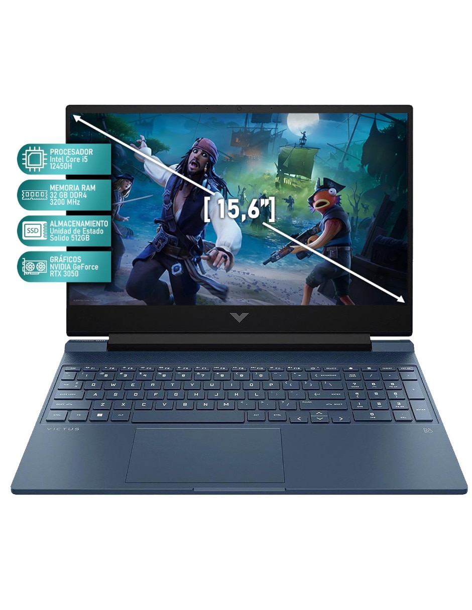 Laptop gamer HP VTS3050i532-OB 15.6 pulgadas Full HD Intel Core i5 NVIDIA GeForce RTX 3050 32 GB RAM 512 GB reacondicionado