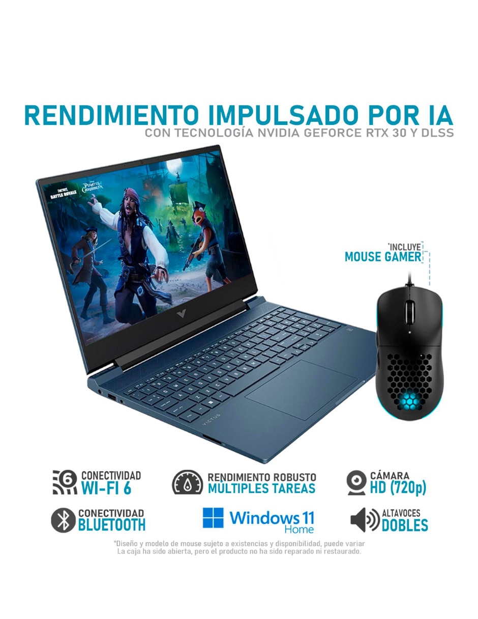 Laptop gamer HP VTS3050i532-OB 15.6 pulgadas Full HD Intel Core i5 NVIDIA GeForce RTX 3050 32 GB RAM 512 GB reacondicionado