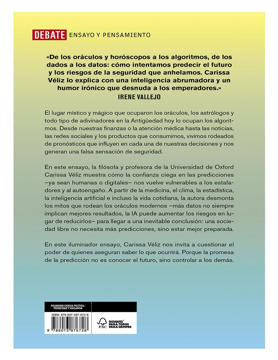 Libro Profecía- Carissa Véliz De Carissa Véliz 2