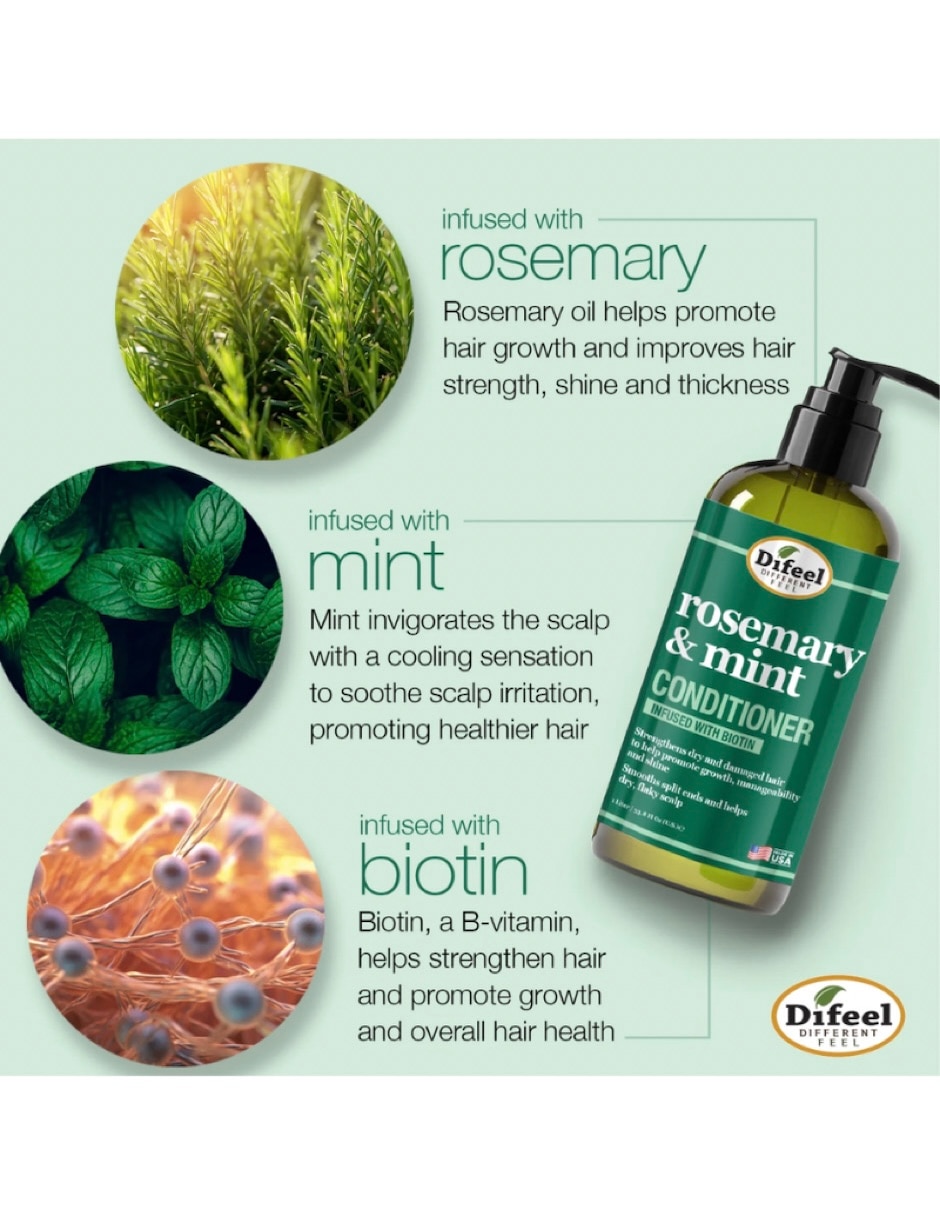 Acondicionador para cabello Acondicionador Difeel Rosemary Mint Difeel 355 ml