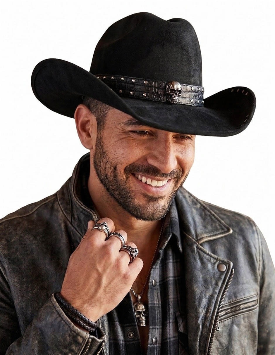 Sombrero para fabellino estampado vaquera Sombrero para fabellino estampado vaquera