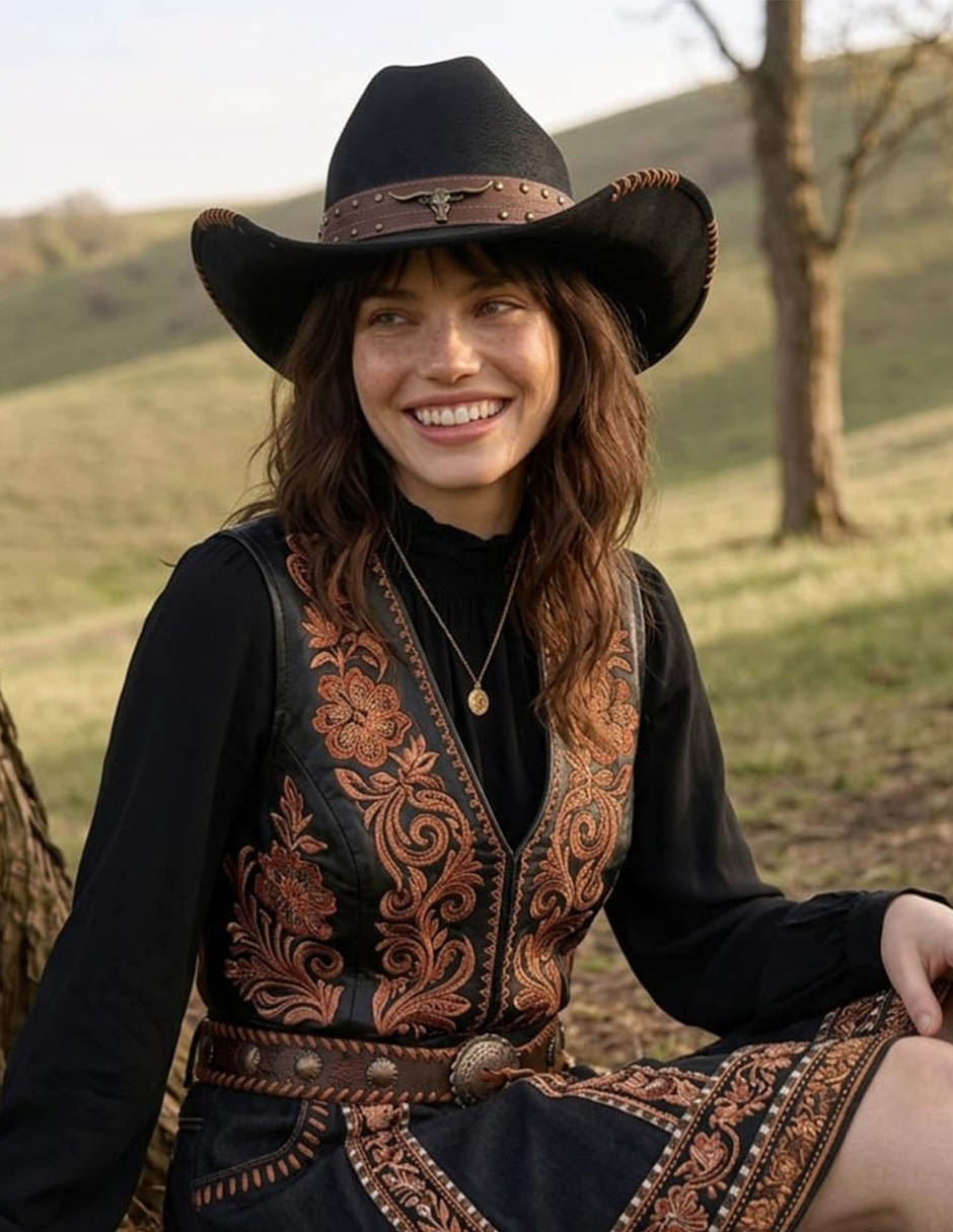Sombrero para fabellino estampado vaquera 4