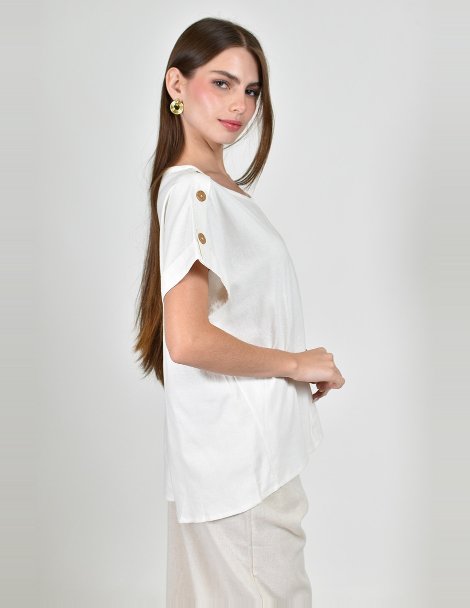 Blusa roman fashion manga corta para mujer