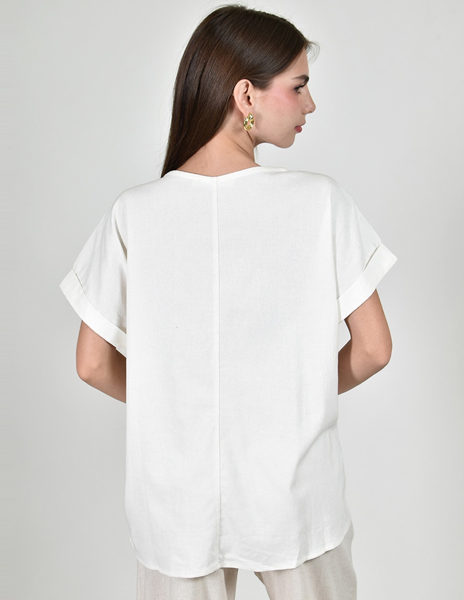 Blusa roman fashion manga corta para mujer