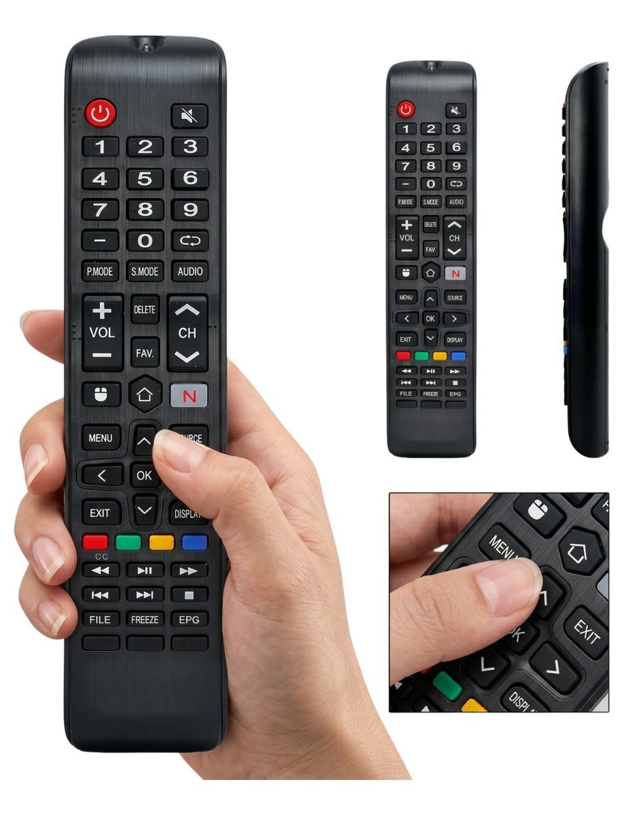 Control remoto para Smart TV Daewoo RC801BA L32U7500AN, L24V639VAE, L32S7800TN, L43S7800TN, L49S7800TN, L55S7800TN, L32V780BTS, L43V780BTS.