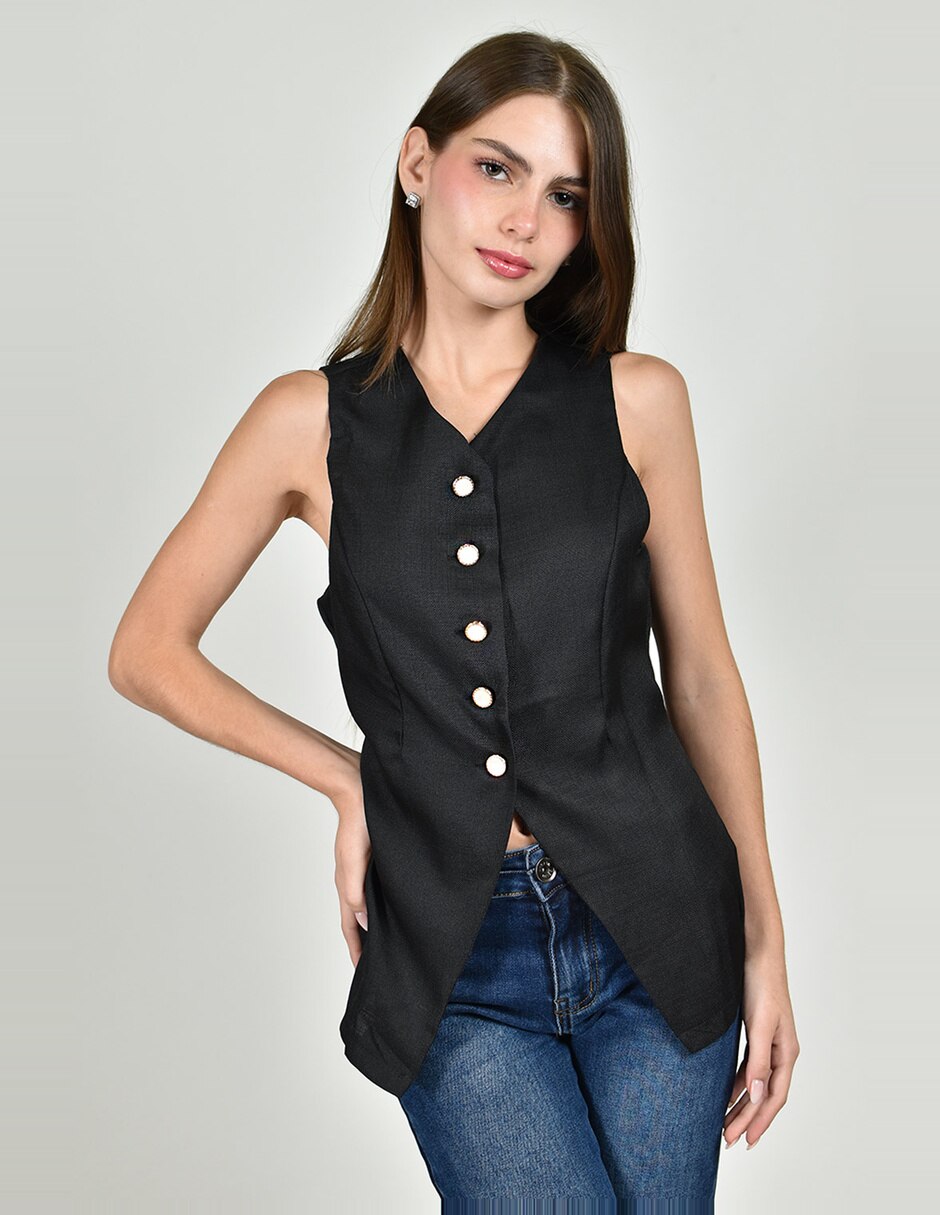 Blusa roman fashion sin manga para mujer 3