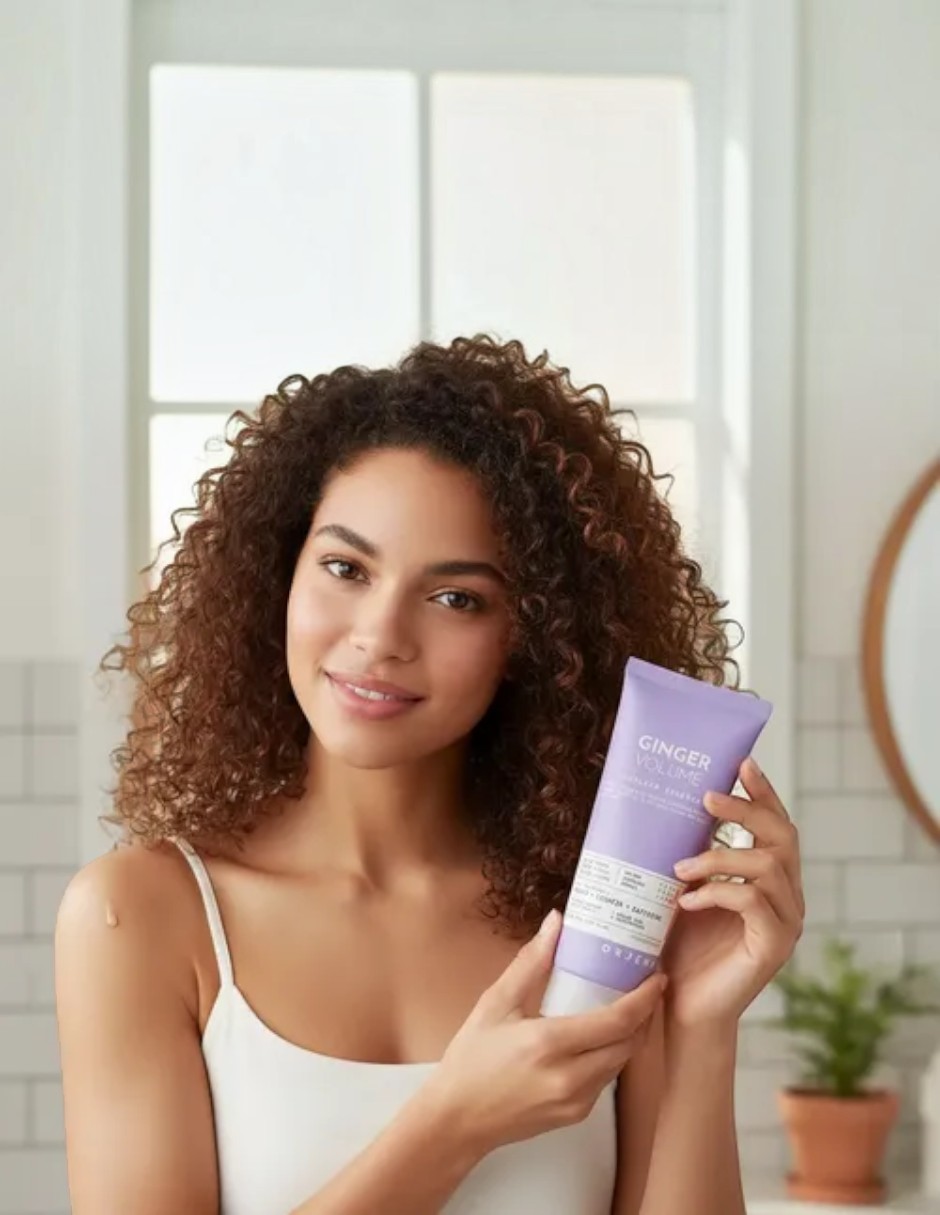 Tratamiento capilar Esencia para Rizos con Extracto de Jengibre reparador Orjena Ginger Volume Firming 3