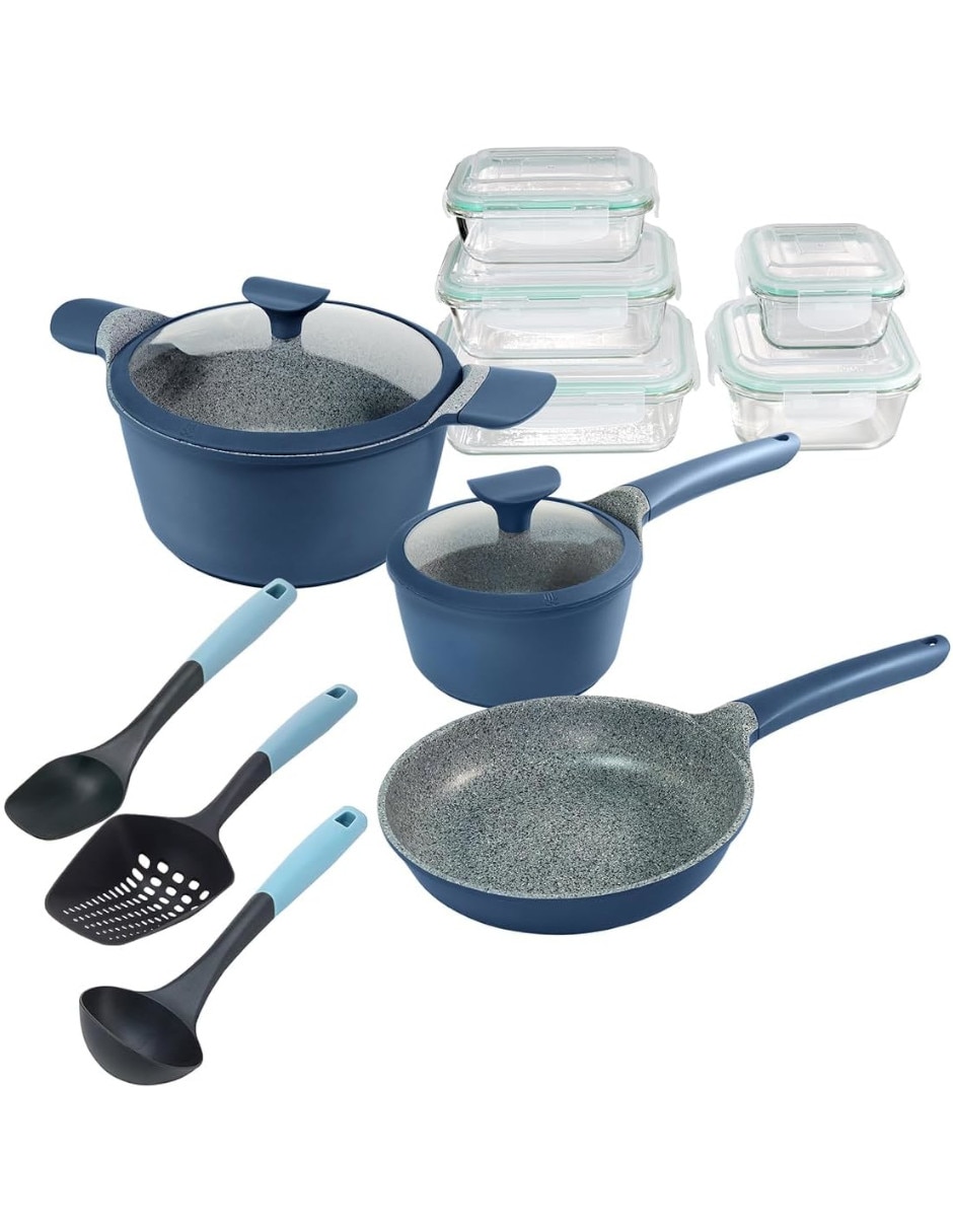 Batería de cocina Westinghouse WCCS204313AMBB de Aluminio antiadherente sin PFOA 13 piezas Batería de cocina Westinghouse WCCS204313AMBB de Aluminio antiadherente sin PFOA 13 piezas