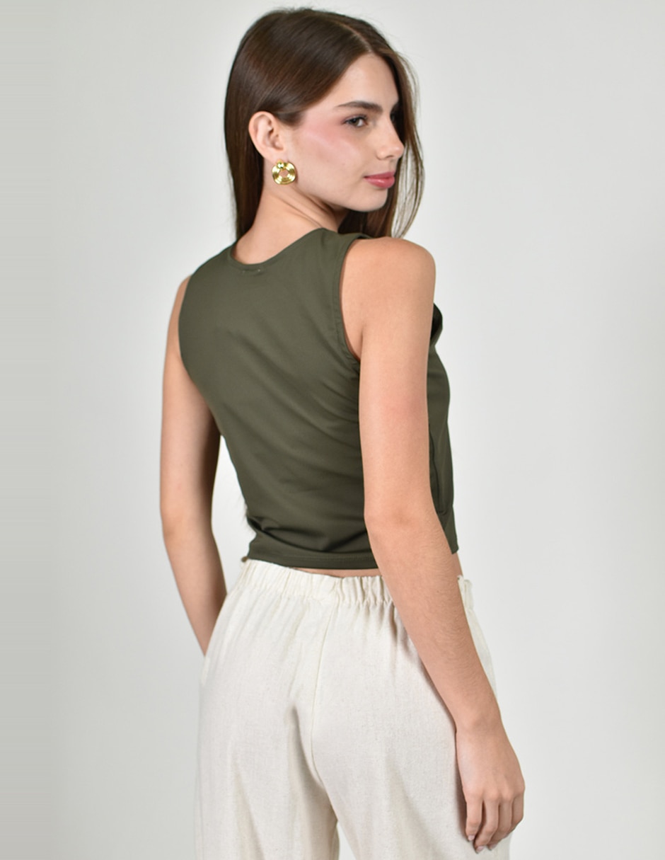 Blusa roman fashion sin manga para mujer