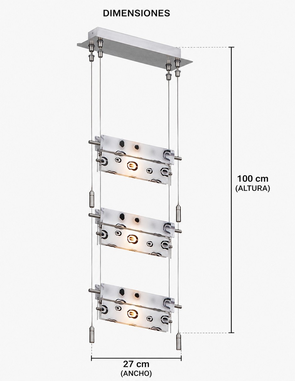 Lampara colgante Laiting Incandescente y LED MW7158-3PA 3