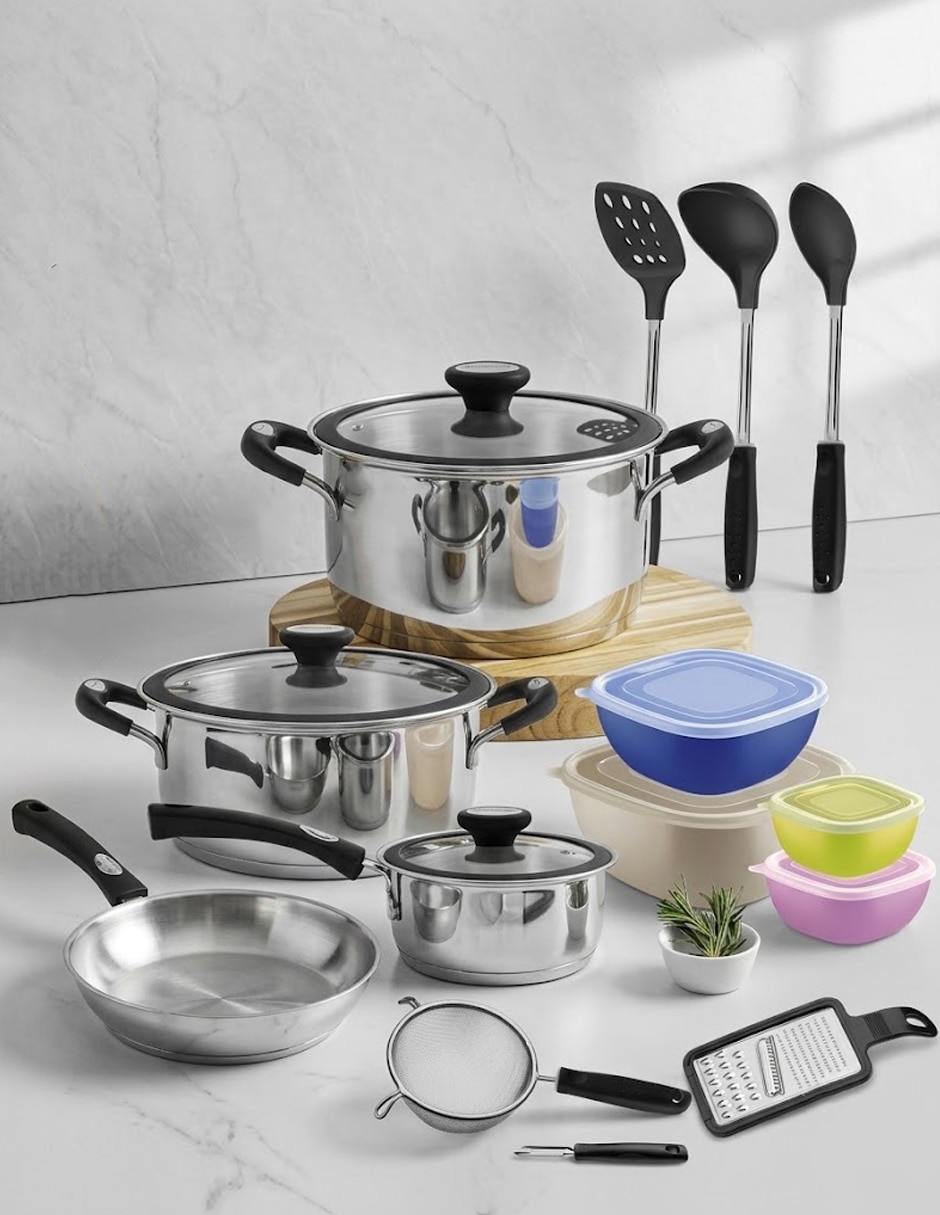 Batería de cocina de aluminio 17 piezas 5