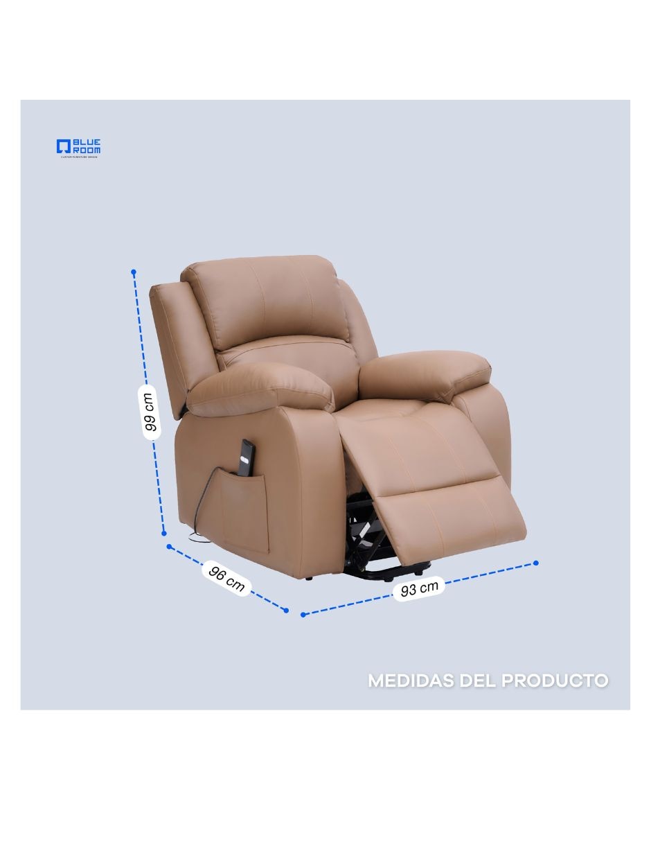 Reclinable Blue Romm de vinipiel 8