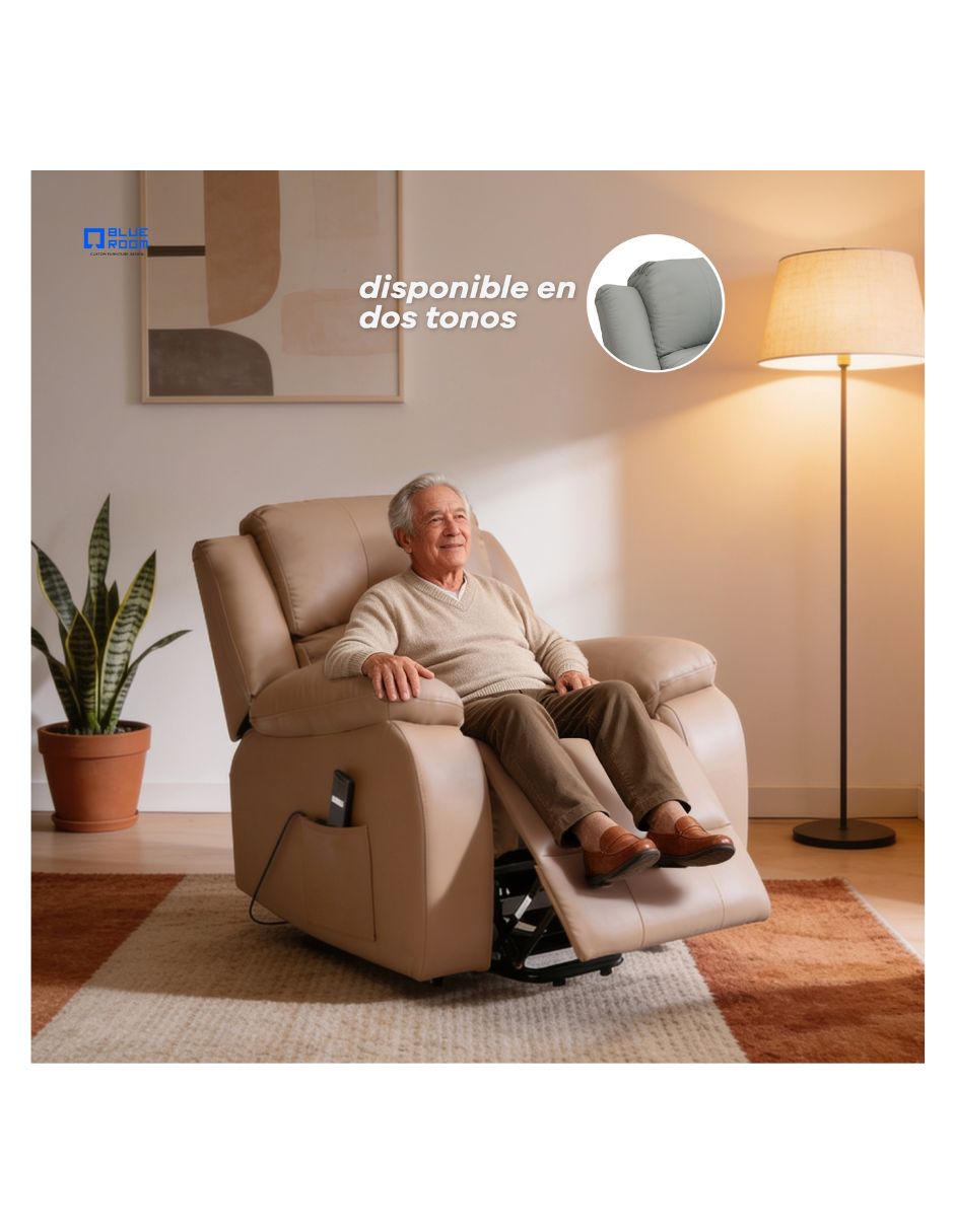 Reclinable Blue Romm de vinipiel 3