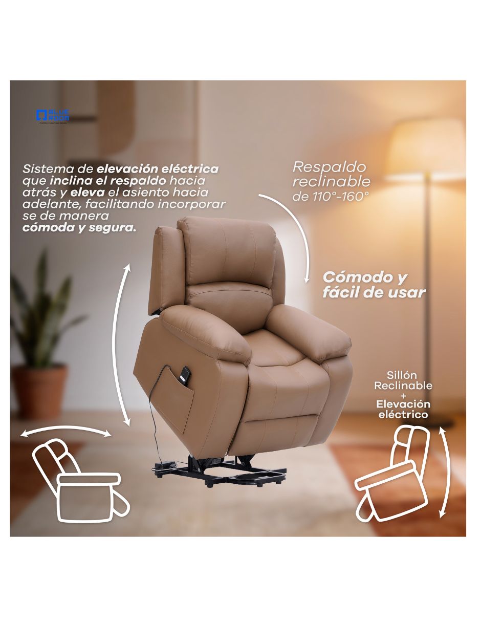 Reclinable Blue Romm de vinipiel 4