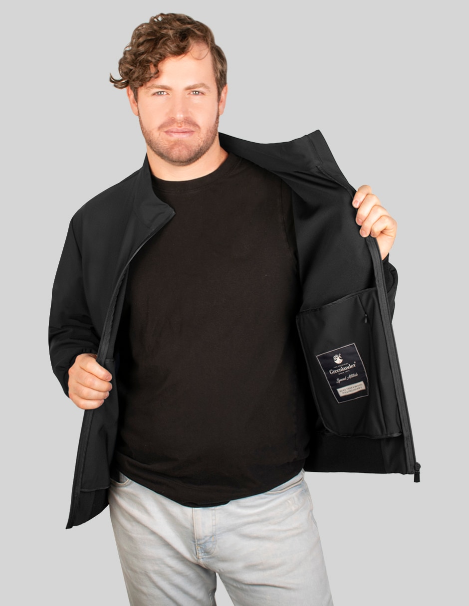 Chamarra casual Plus Size con bolsillos para hombre 4