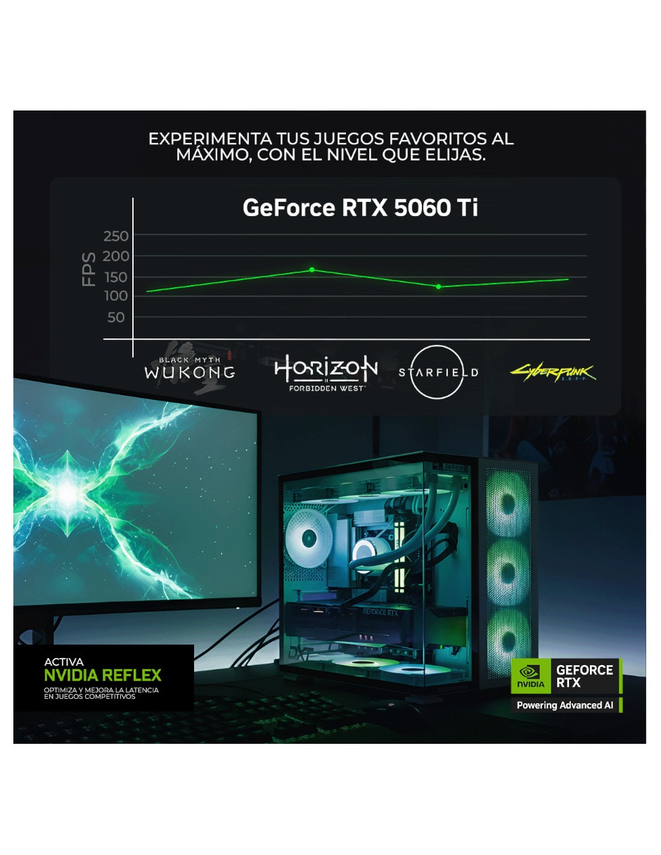 Computadora gamer 31.5 pulgadas Full HD Intel core ultra 7 NVIDIA GeForce RTX 5060 Ti 16 GB RAM 1 TB 2