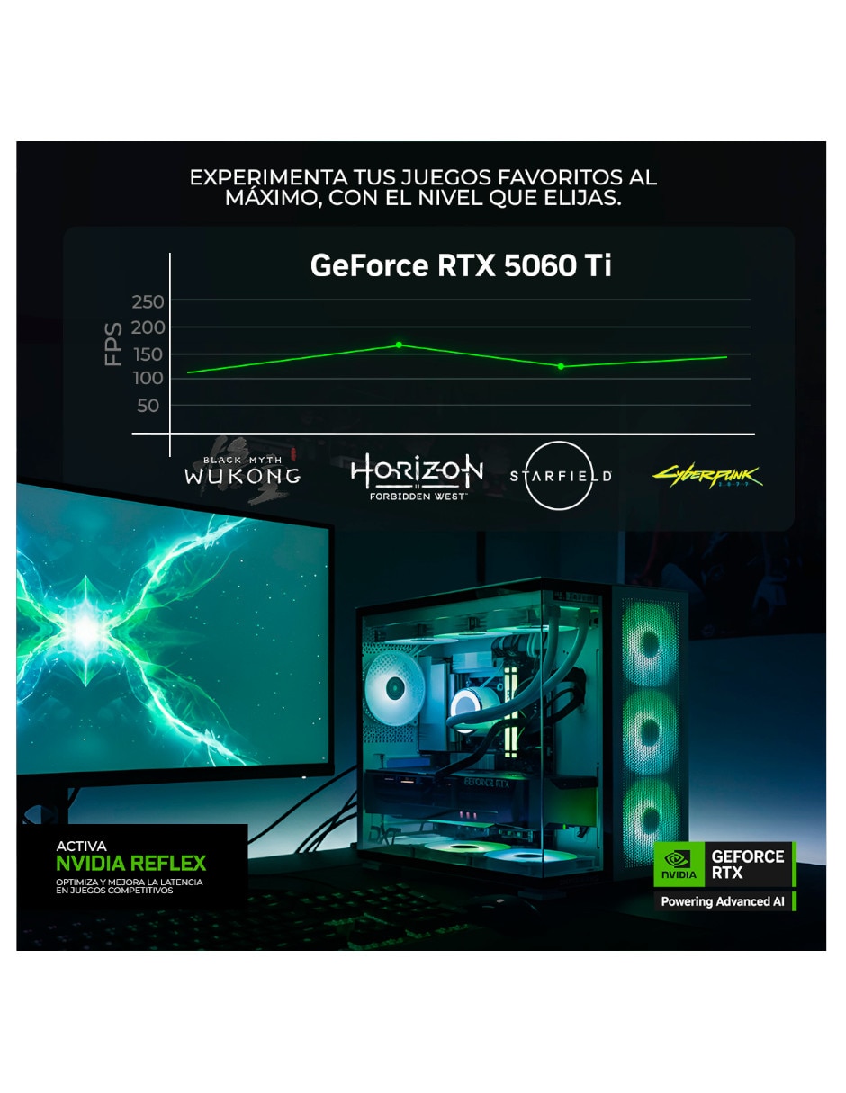 Computadora gamer 31.5 pulgadas Full HD Intel core ultra 7 NVIDIA GeForce RTX 5060 Ti 16 GB RAM 1 TB 2