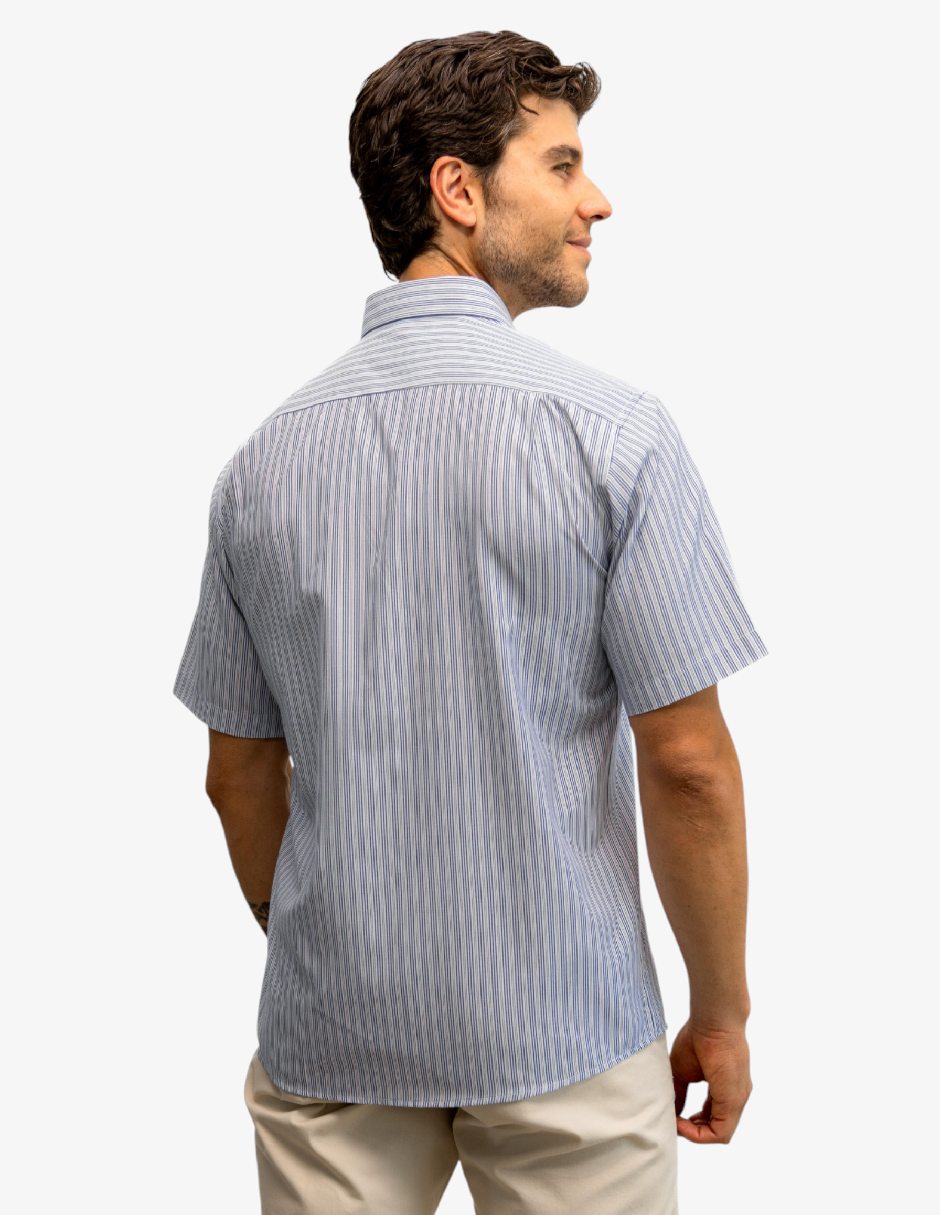 Camisa casual manchester manga corta para hombre 7