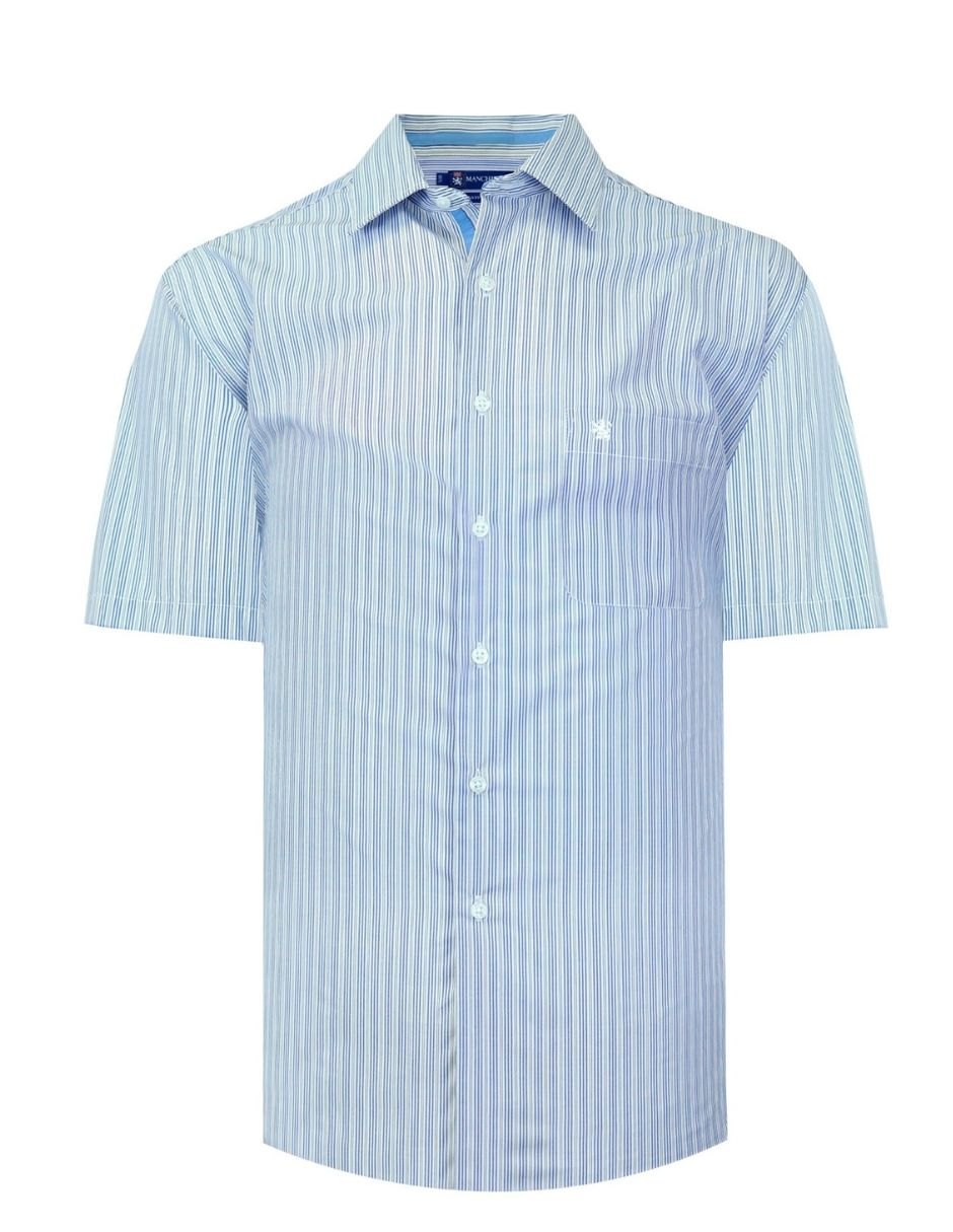 Camisa casual manchester manga corta para hombre 2