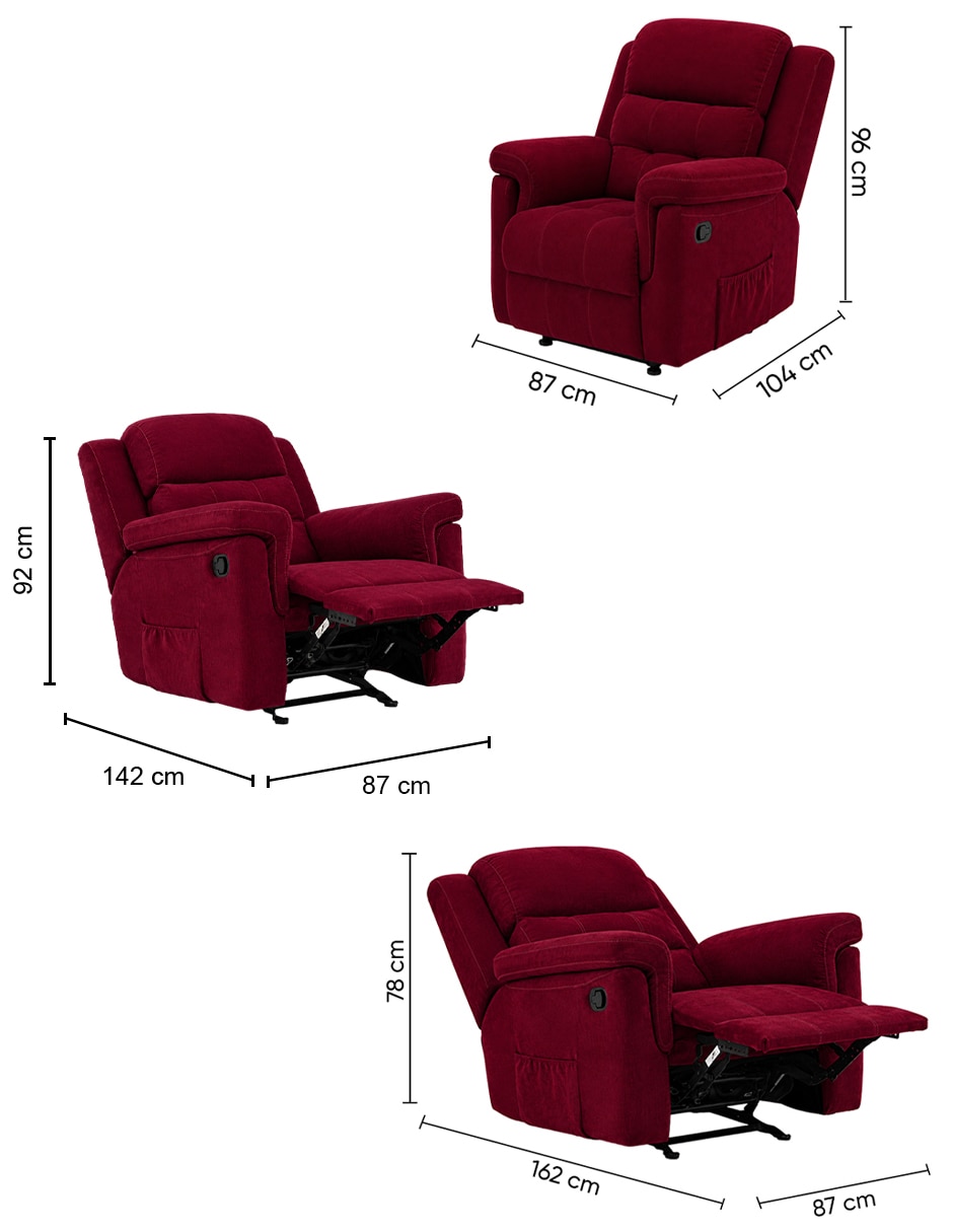 Reclinable Kessa de tela