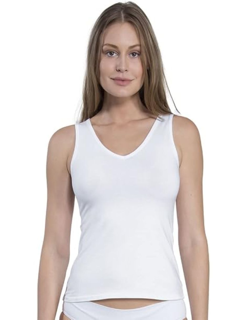 Camiseta cuello v sin manga de algodón pima Camiseta cuello v sin manga de algodón pima