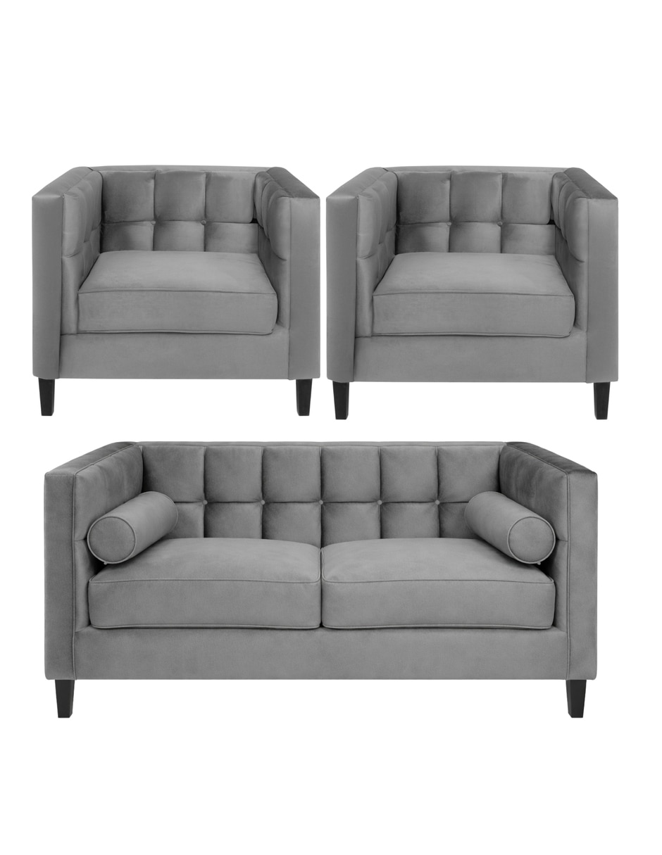 Sala 3 piezas Madison Sochic de terciopelo Sala 3 piezas Madison Sochic de terciopelo