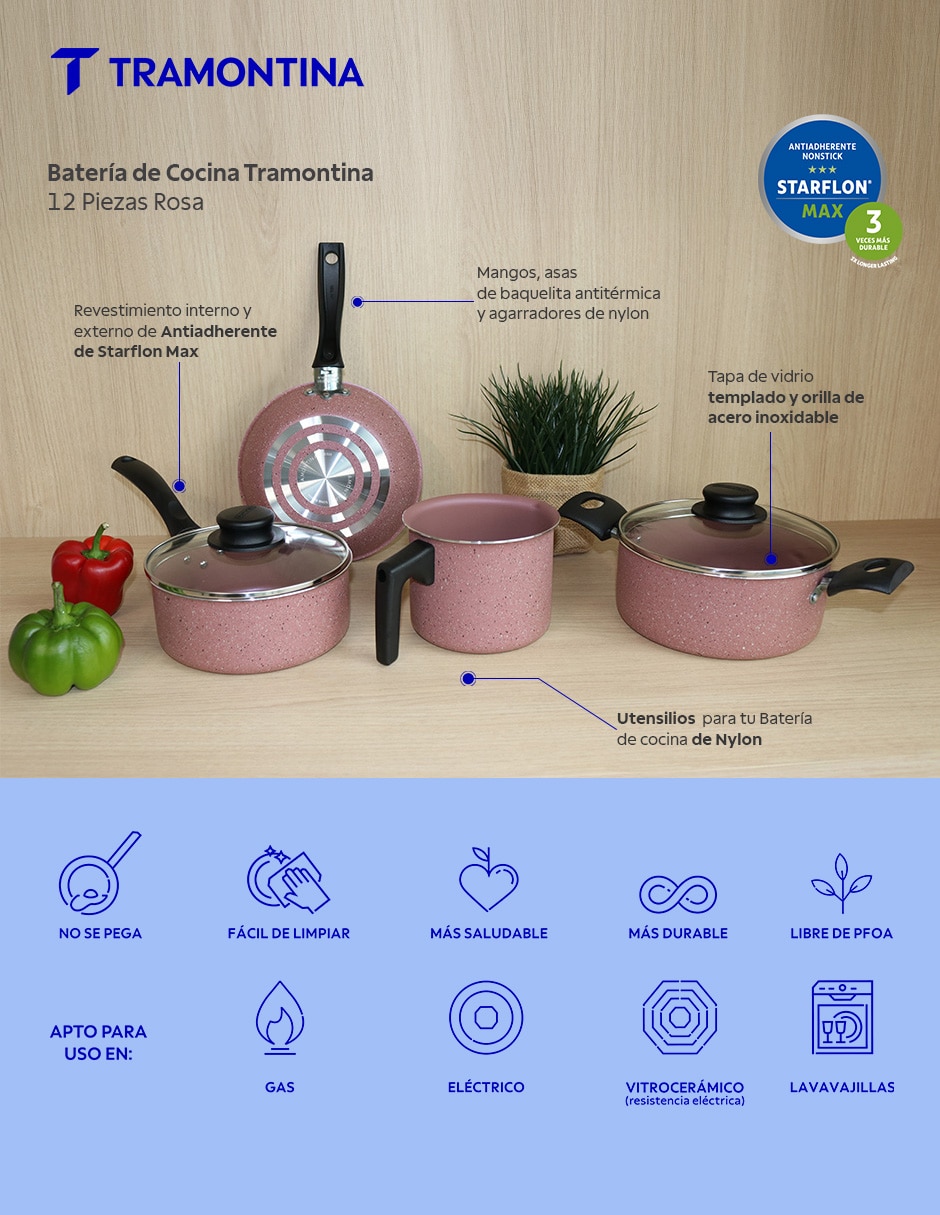 Batería de cocina de aluminio antiadherente Starflon Max 12 piezas 5