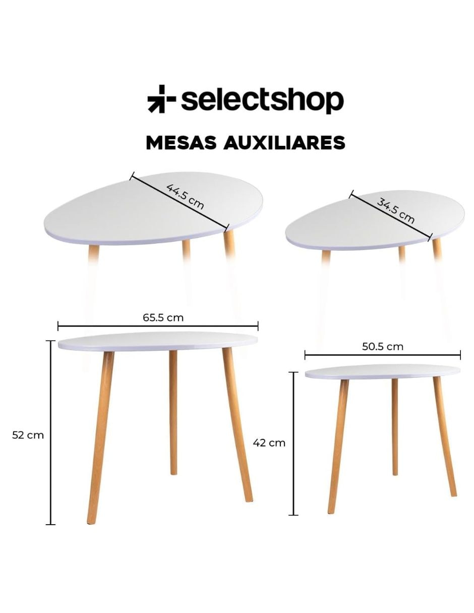 Juego de mesas para áreas múltiples de mdf 2 piezas 7