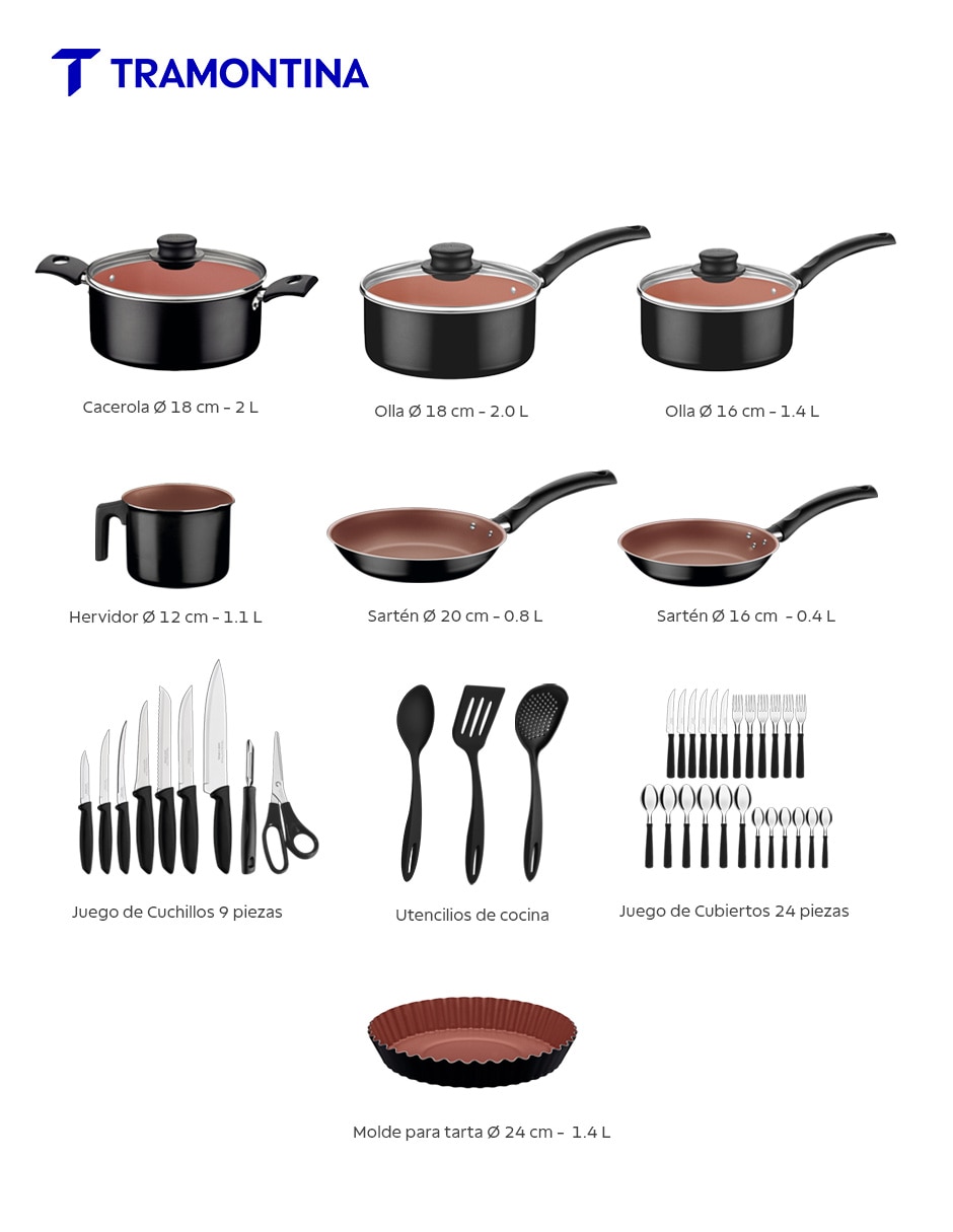 Batería de cocina de aluminio antiadherente Starflon Max 46 piezas 8