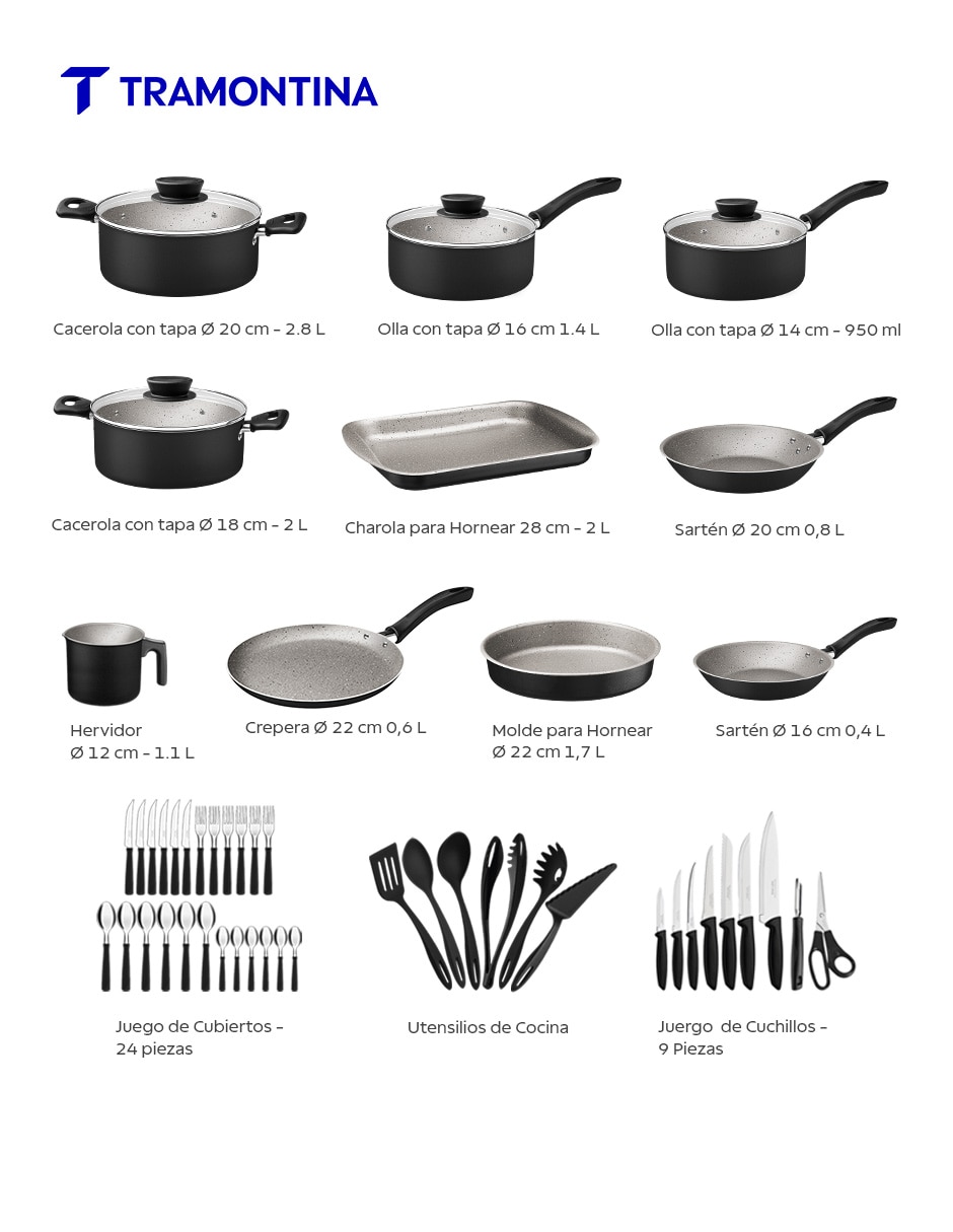 Batería de cocina de aluminio antiadherente Starflon Max 53 piezas 7