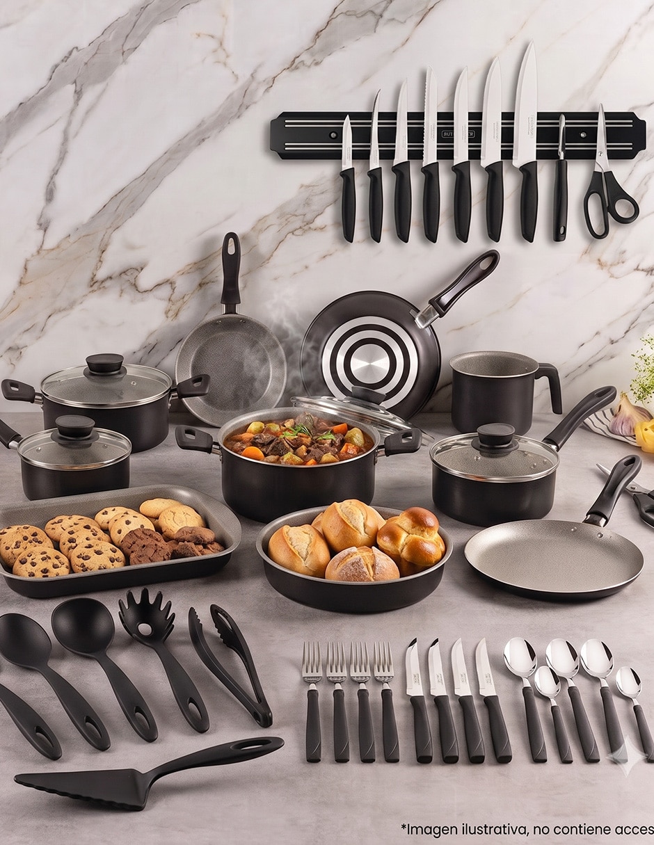 Batería de cocina de aluminio antiadherente Starflon Max 53 piezas 2
