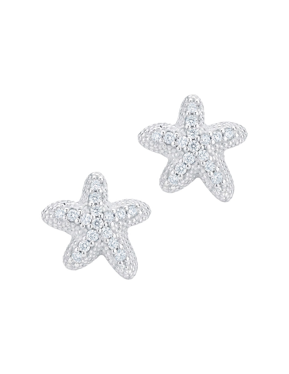 Aretes cortos de clepsidra de plata con acabado brillante circonita Aretes cortos de clepsidra de plata con acabado brillante circonita