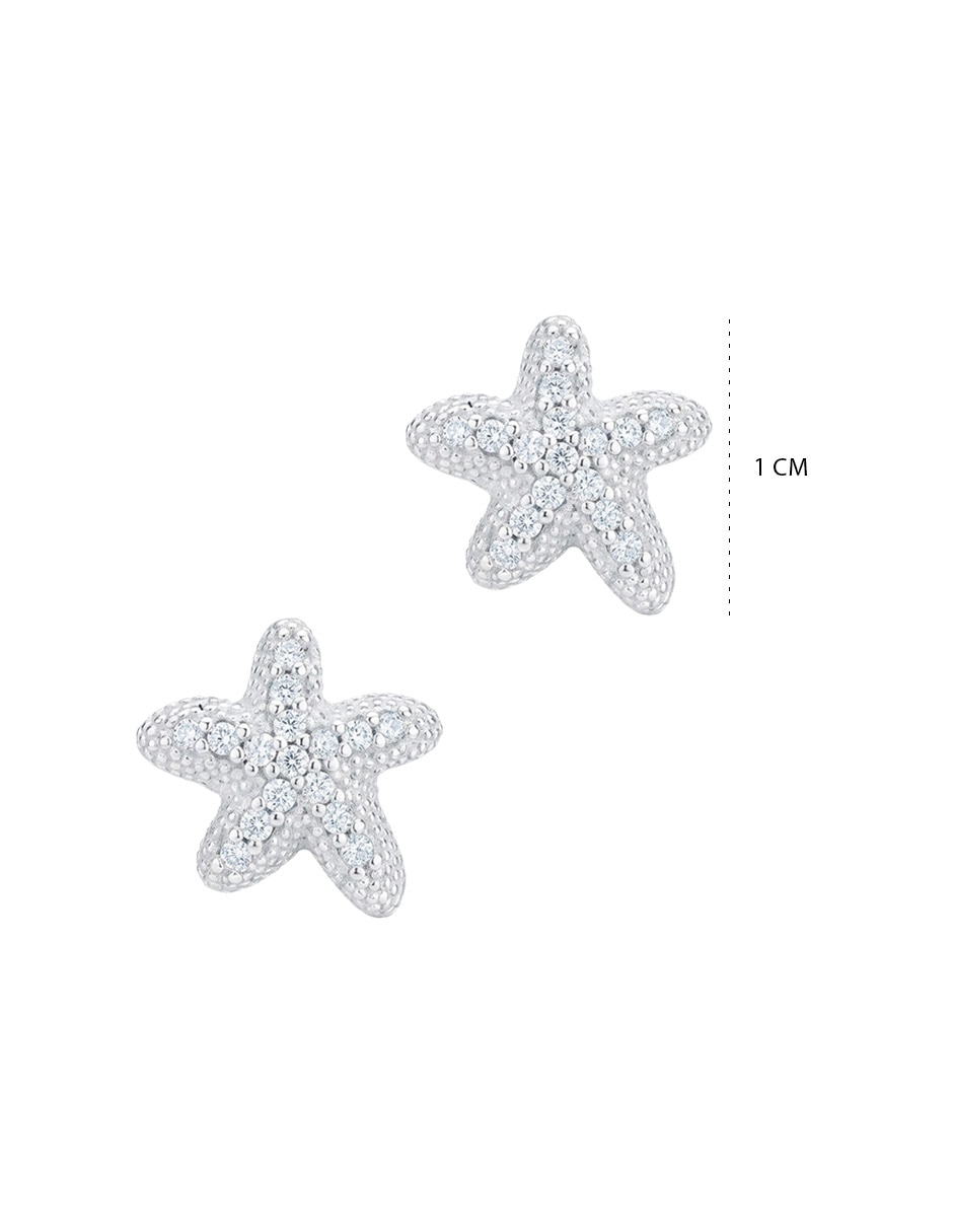 Aretes cortos de clepsidra de plata con acabado brillante circonita 6