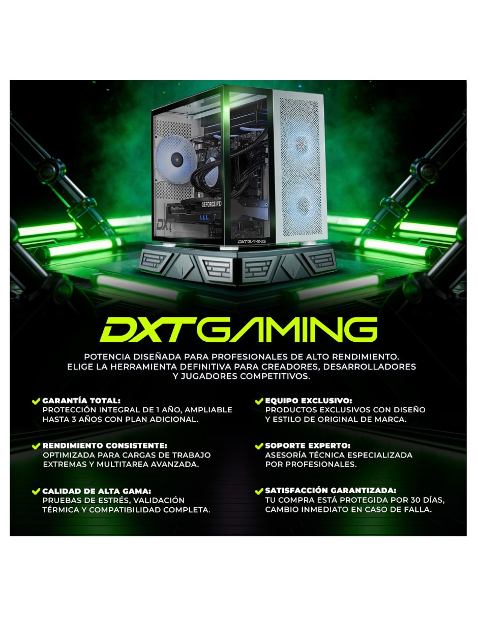 Computadora gamer DXT Gaming DXTU516GB55060TITPW Intel core ultra 5 NVIDIA GeForce RTX 5060 Ti 16 GB RAM 1 TB