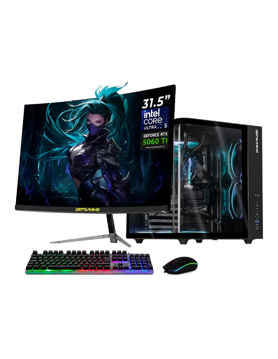 Computadora gamer DXTU516GB55060TIMTPB 31.5 pulgadas Full HD Intel core ultra 5 NVIDIA GeForce RTX 5060 Ti 16 GB RAM 1 TB Computadora gamer DXTU516GB55060TIMTPB 31.5 pulgadas Full HD Intel core ultra 5 NVIDIA GeForce RTX 5060 Ti 16 GB RAM 1 TB