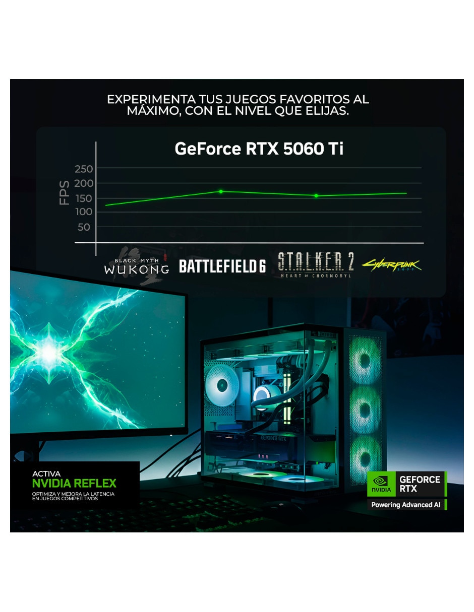 Computadora gamer 31.5 pulgadas Full HD Intel core ultra 5 NVIDIA GeForce RTX 5060 Ti 16 GB RAM 1 TB 2