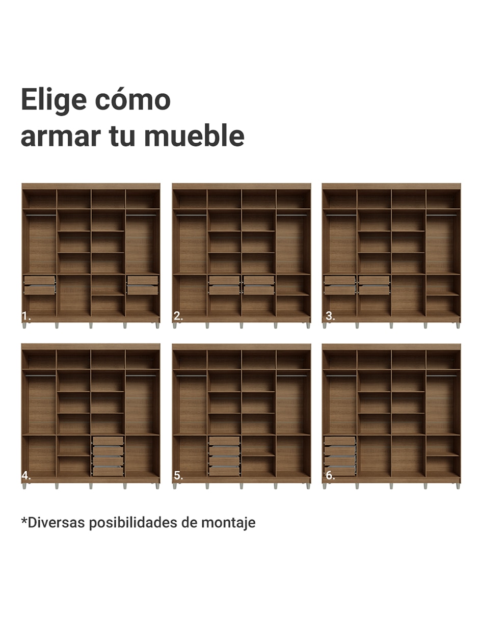 Ropero armable Madesa 1107L34GL1CP de MDP 4