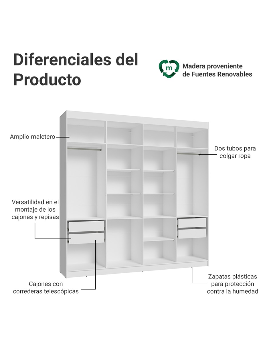 Ropero armable Madesa 110709CL4GL1 de MDP 6