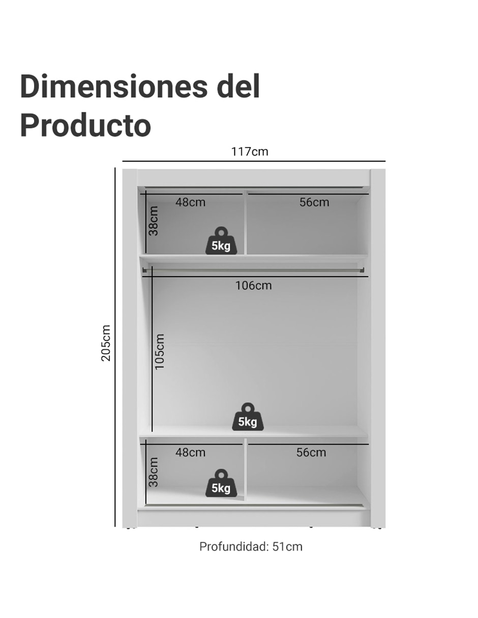 Ropero armable Madesa 1094F8 de MDP 11