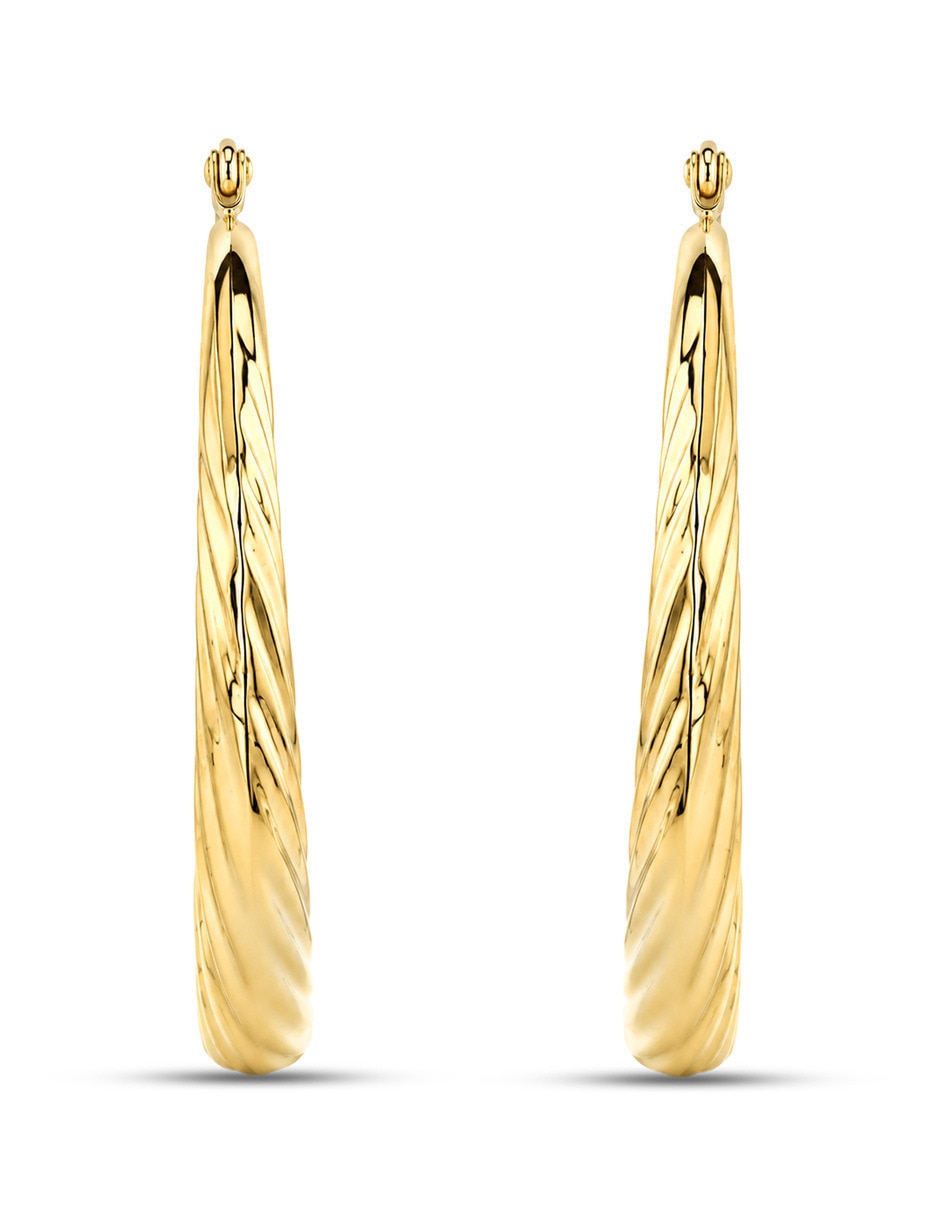Arracadas joyerias bizzarro de oro amarillo 14 k con acabado brillante Arracadas joyerias bizzarro de oro amarillo 14 k con acabado brillante