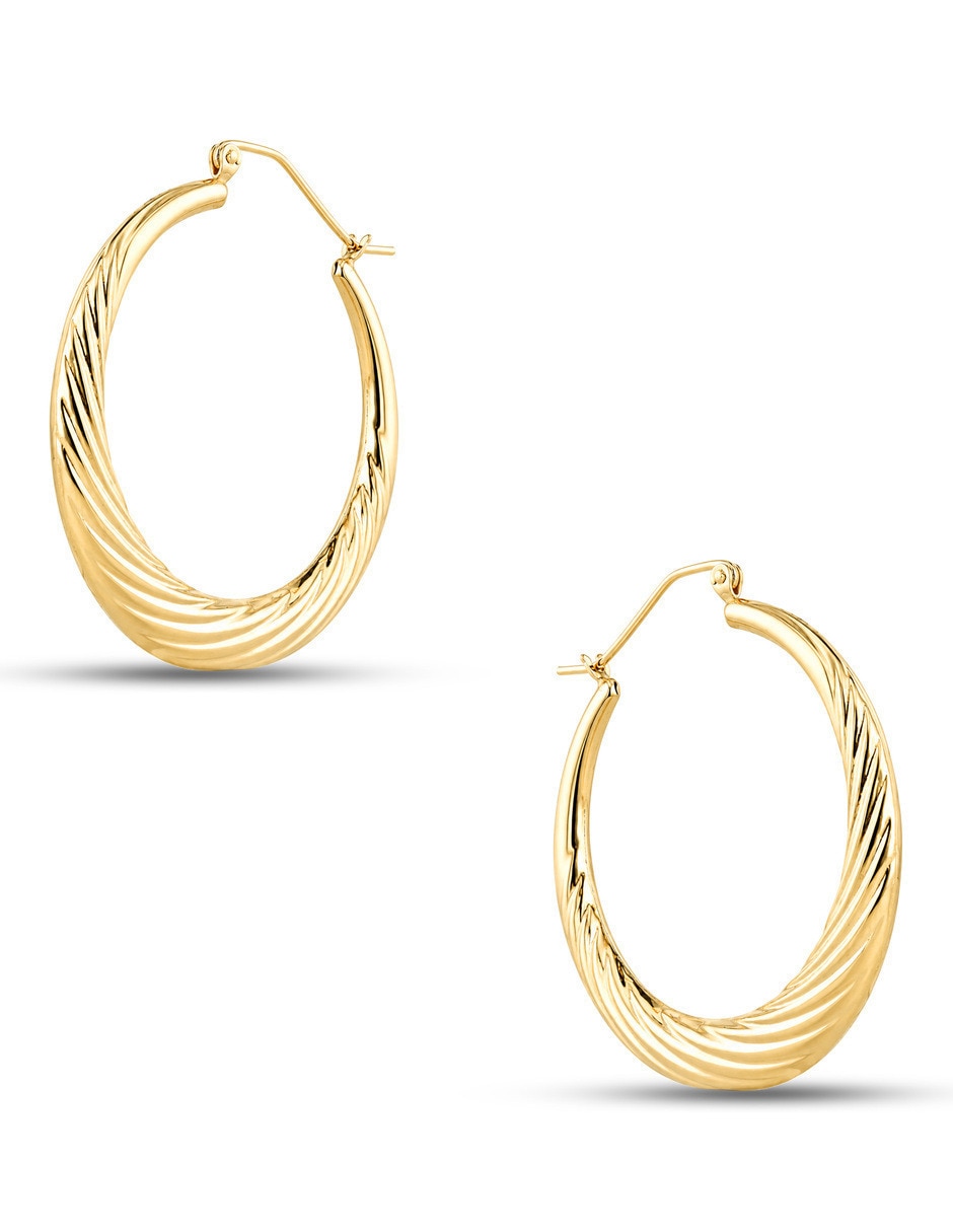 Arracadas joyerias bizzarro de oro amarillo 14 k con acabado brillante 2