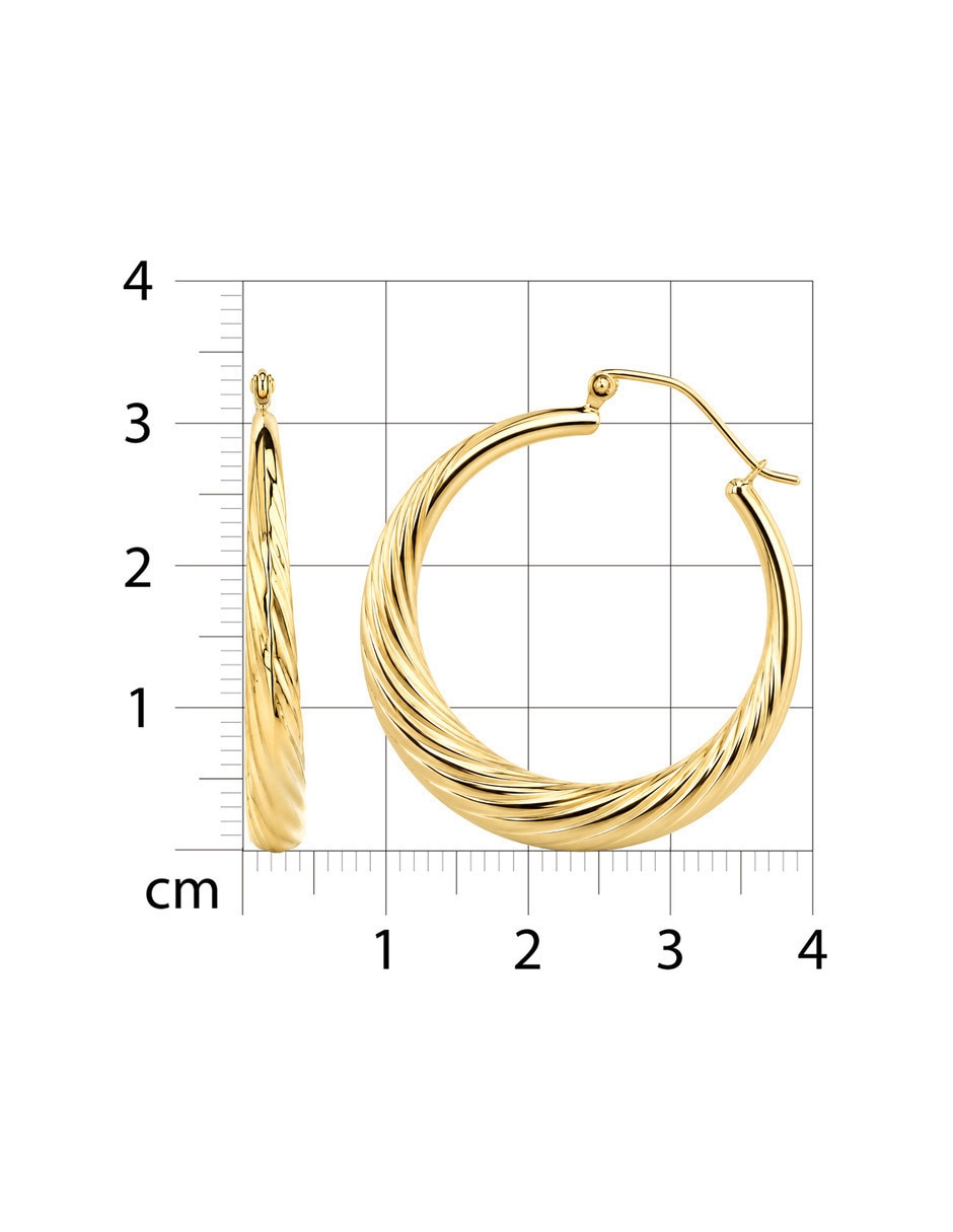 Arracadas joyerias bizzarro de oro amarillo 14 k con acabado brillante 5