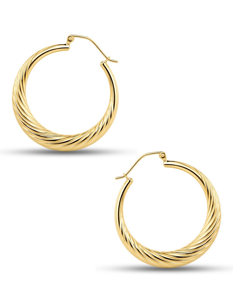 Arracadas joyerias bizzarro de oro amarillo 14 k con acabado brillante 4