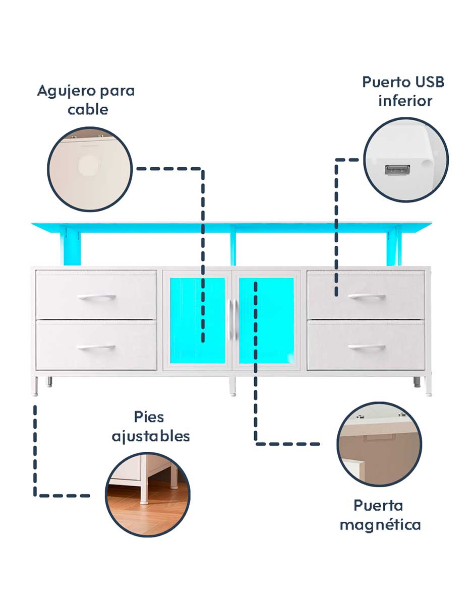 Mueble de TV armable de MDF 6