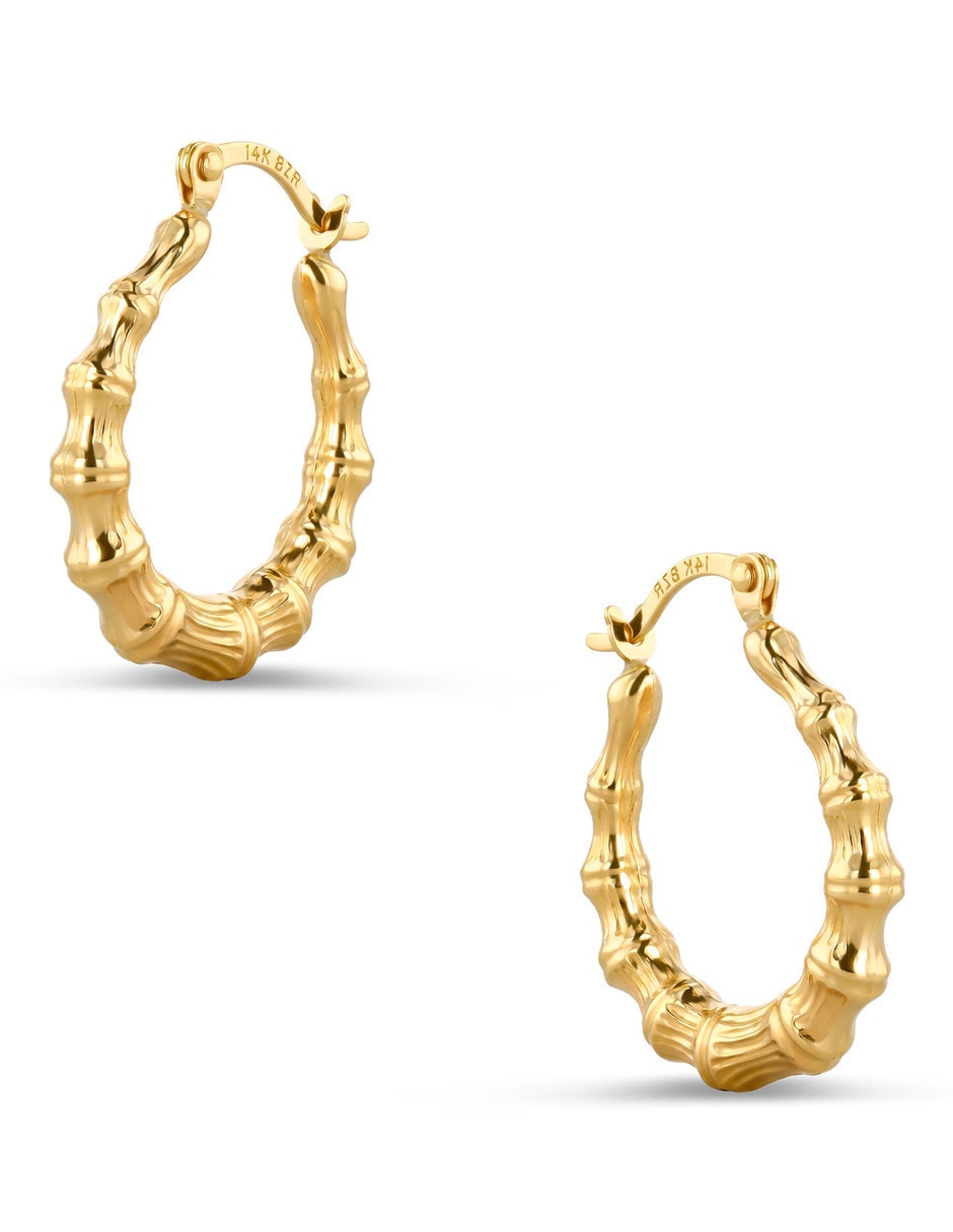 Arracadas joyerias bizzarro de oro amarillo 14 k con acabado brillante 2