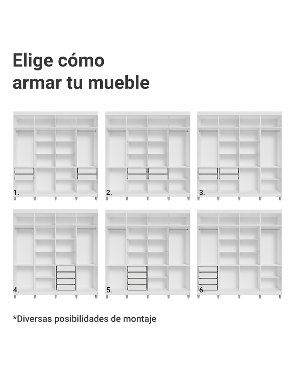 Ropero armable Madesa 110709CL4GL1CP de MDP 3