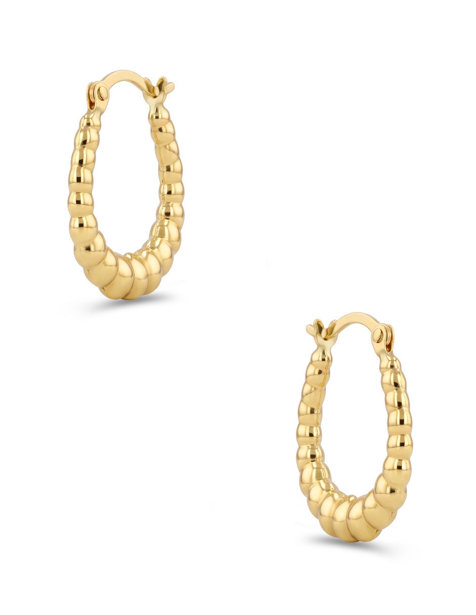 Arracadas joyerias bizzarro de oro amarillo 14 k con acabado brillante 2