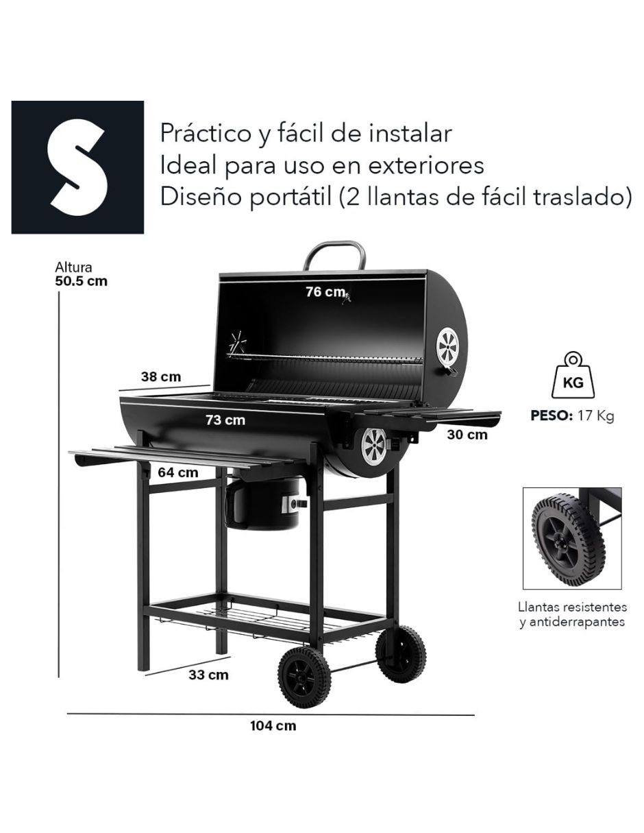 Asador carbón de acero 8