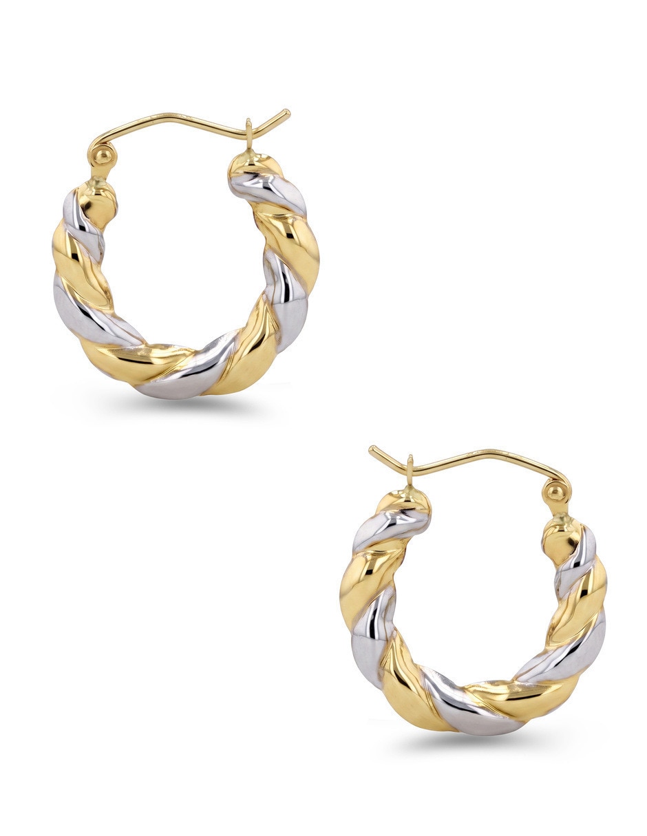 Arracadas joyerias bizzarro de oro amarillo 14 k con acabado brillante 4